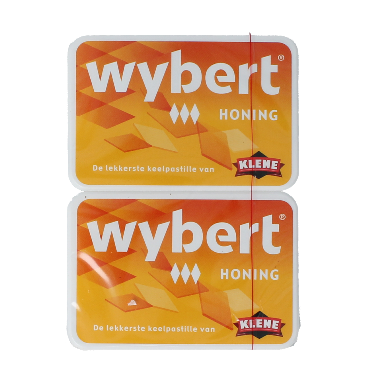 Wybert Honing duo candy pack with two 23g honey-flavored sweets, displayed in colorful packaging.