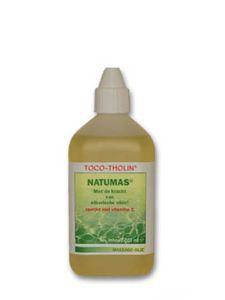 Toco Tholin Natumas massage oil 250ml bottle, natural body care product for soothing massages and skin nourishment.