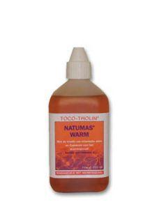 Toco Tholin Natumas massage warm oil in a 250ml bottle, for body care and relaxation during massages.