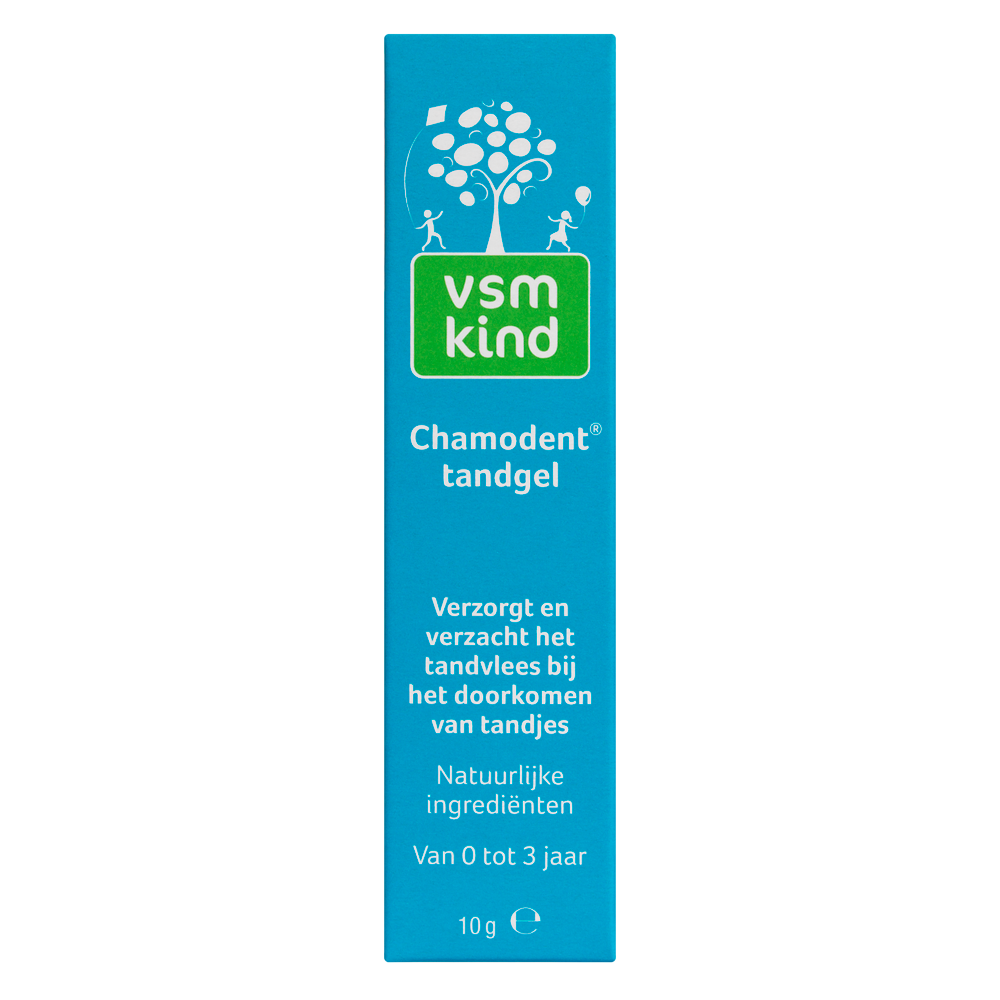 VSM Chamodent tandgel voor kinderen, 10 gram, mondhygiëne en poetscontrole, witte tandgel in tube.