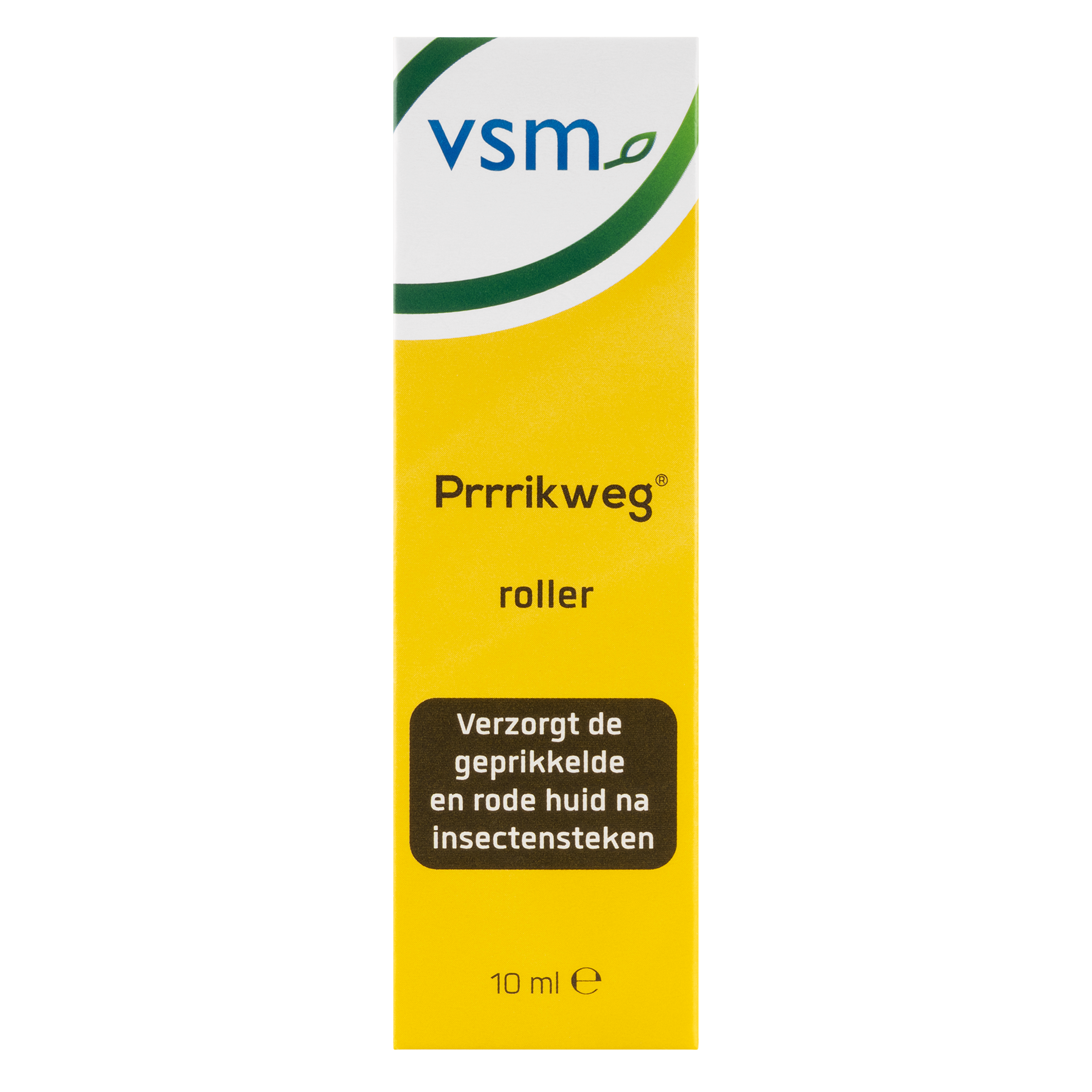 VSM Prrrikweg roller tube for Steken en Beten, 10ml, with applicator tip and label on the tube.