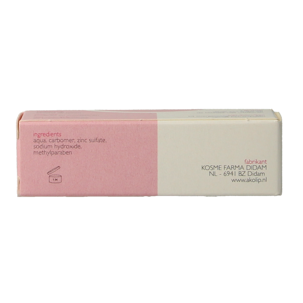 Akolip Lipblaasjesgel 3g for lip care, showing a small tube with the Akolip brand label and product packaging.