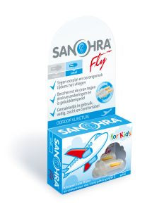 Sanohra airplane earplugs for children, small size, noise reduction hearing protection, pair of Sanohra ear defenders for flying.