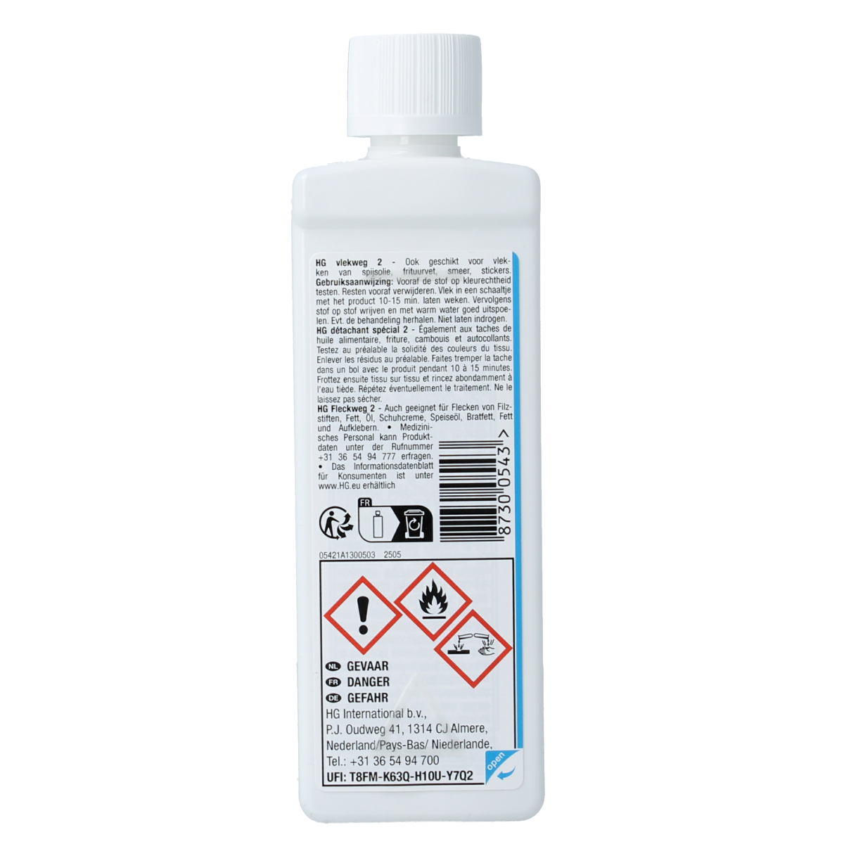 HG Vlekweg nr. 2 shoe cleaner with 50ml oil, stain remover for shoes, used for cleaning and caring for footwear.