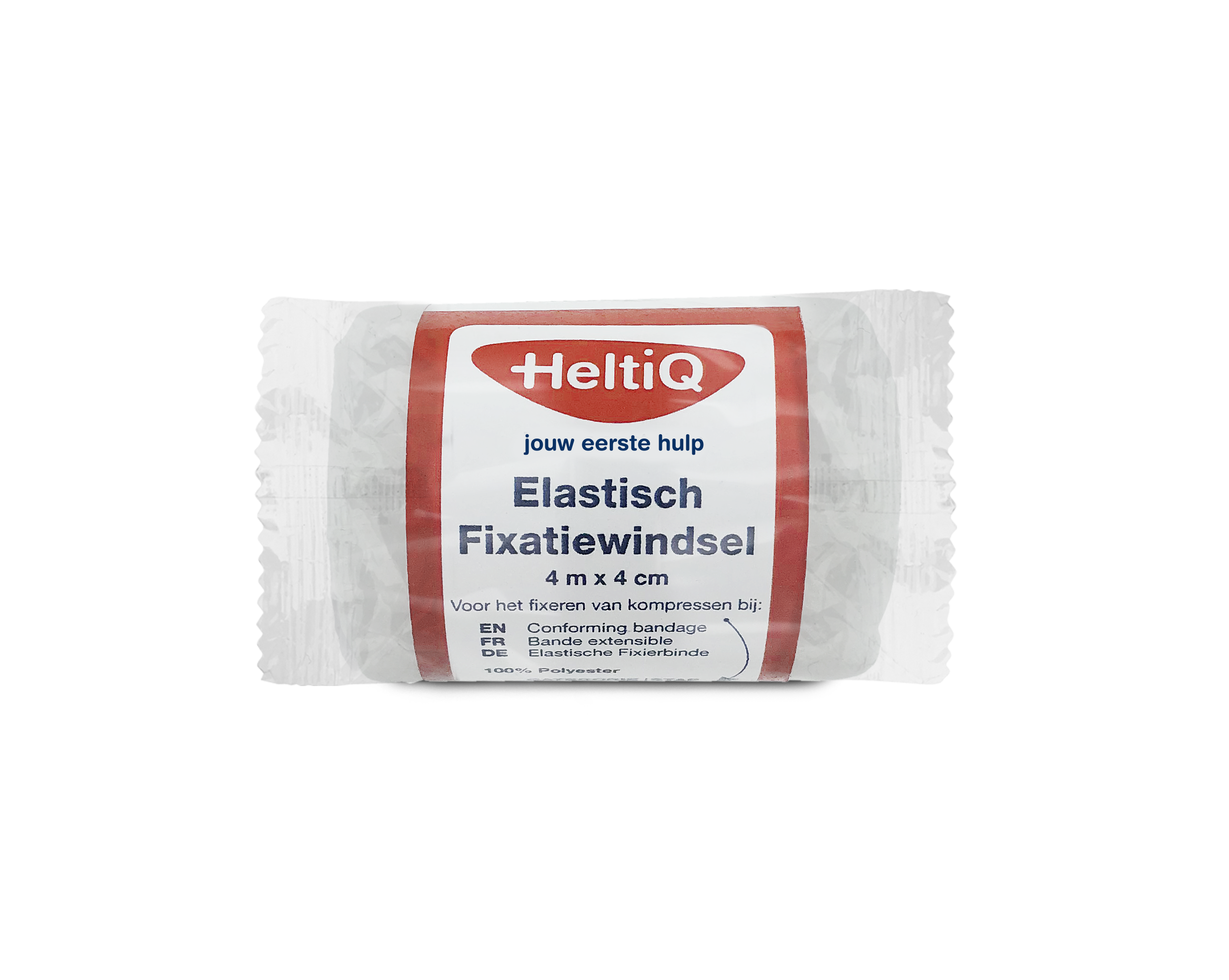 Heltiq elastic fixation bandage 4m x 4cm, shown in image, ideal for securing dressings and supports.