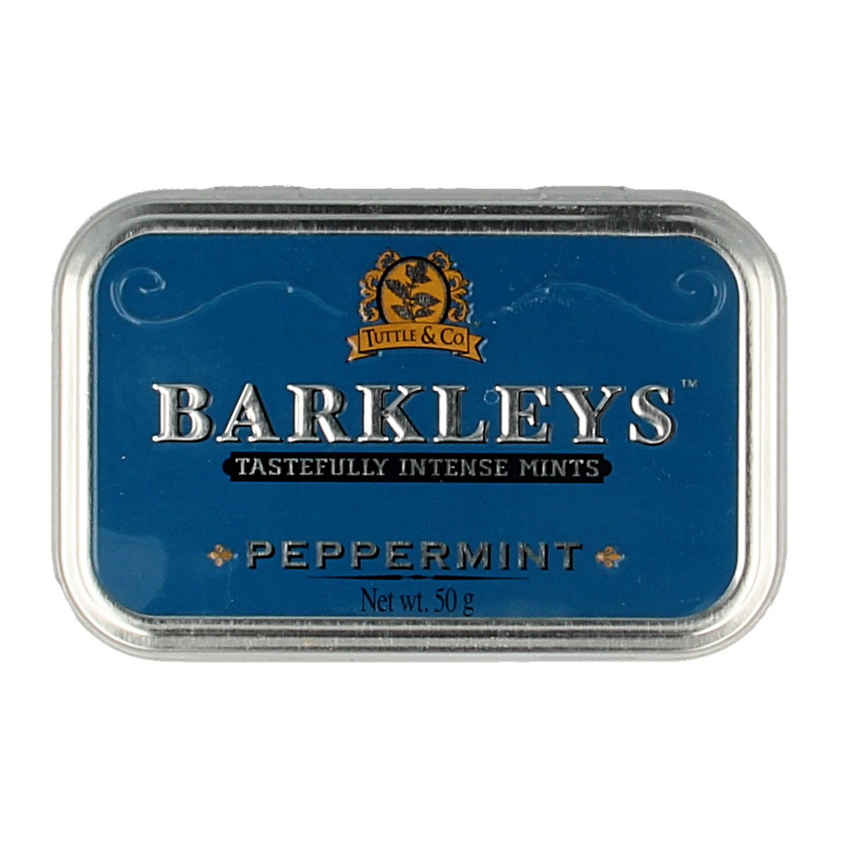 Barkleys Classic Peppermint Mints in 50g bag, showing individually wrapped peppermint candies with red and white striped packaging.