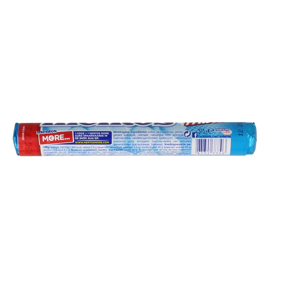 Mentos Mint candies in a 1.00 roll package, showing fresh mint-flavored chewy candies from the Mentos brand.