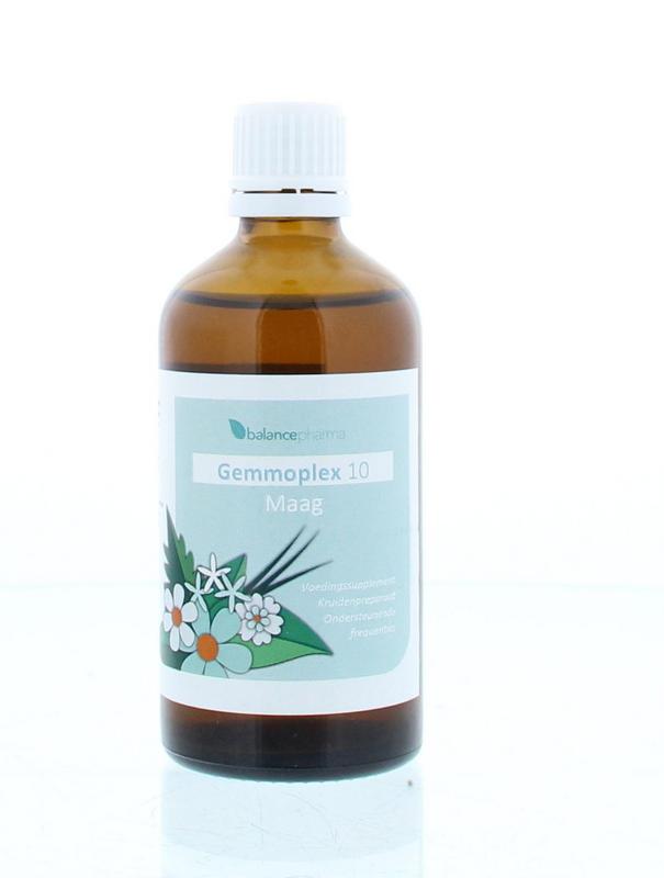 Balancepharma Gemmoplex maag herbal supplement in 100ml bottle, featuring natural herbal ingredients for digestive support.