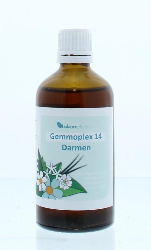 Balancepharma Gemmoplex Darmen herbal supplement in a 100ml bottle, part of Balancepharma's herbal preparation line.