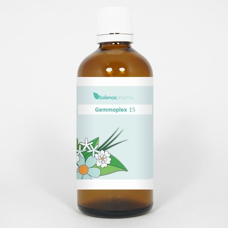 Balancepharma Gemmoplex Neurotonicum herbal supplement in a 100ml bottle, part of Balancepharma's kruidenpreparaten range.