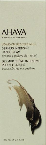 Ahava Dermud intensive hand cream in 100ml tube, showcasing smooth, moisturizing hand care with natural ingredients.