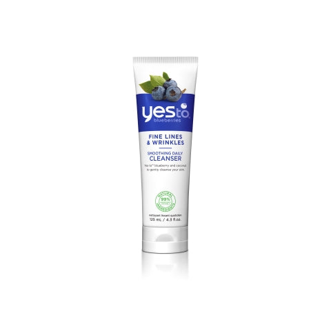 Yes To Blueberry gentle facial cleanser in a 125ml bottle, designed for soothing and cleansing sensitive skin.