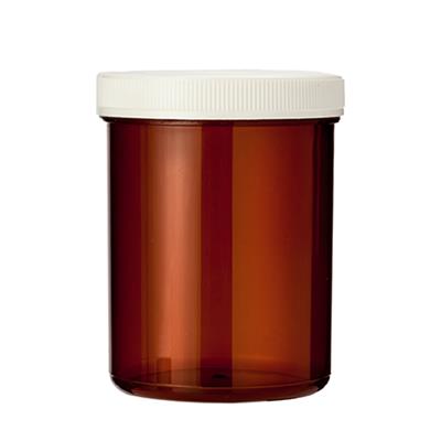 Brown Spruyt Hillen 170ml tablet flask with cap, shown in packaging material for storage or transport.