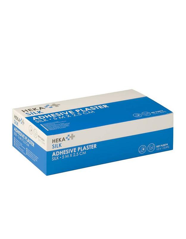 Hekapor Silk hechtpleister ring 5x2.5 cm, pack of 12, adhesive bandages made of silk material, for wound care.