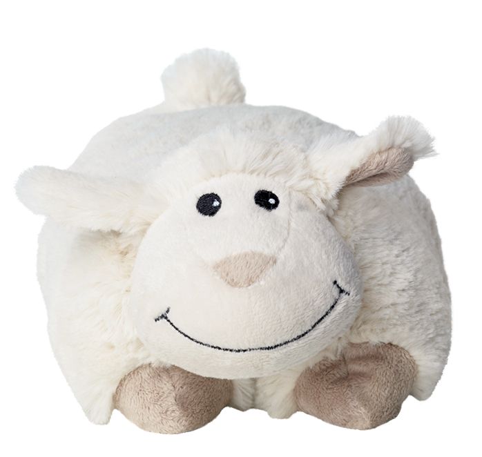 Warmies Schaap oprolbaar kussen, zacht speelgoed en knuffel, geschikt voor comfort en ontspanning.