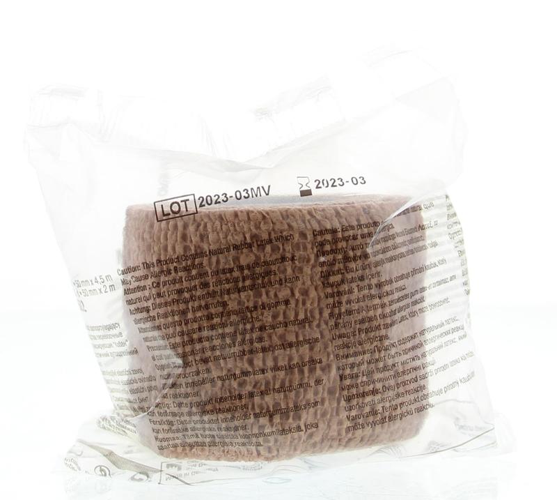 3M Coban self-adhesive elastic bandage, 5cm x 4.5m, skin-friendly, flexible medical wrap for injury support.