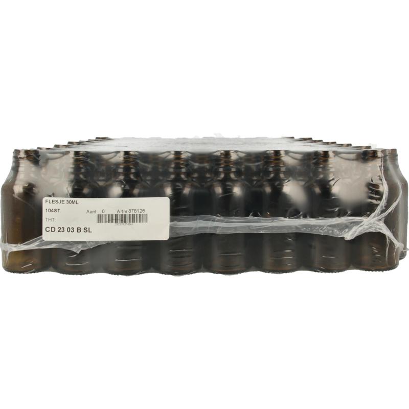 Jacob Hooy 30ml glass bottles, 110-pack of packaging material, clear and compact for storing or dispensing liquids.