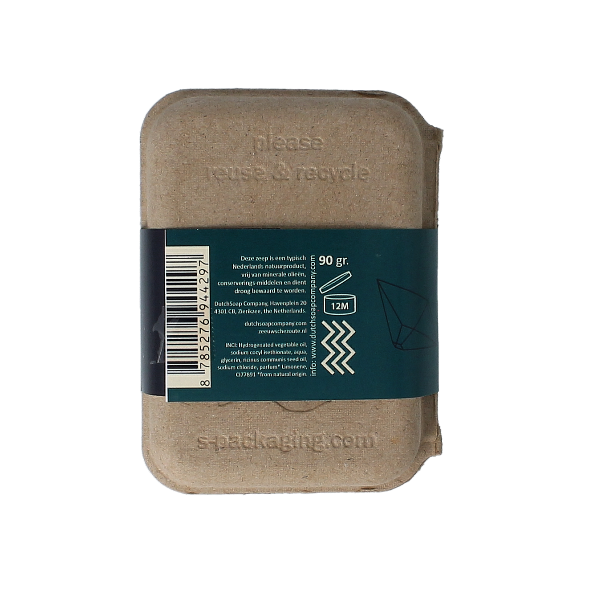 Zeeuwsche Zoute Shampoo Bar refill for hair care, natural soap bar in eco-friendly packaging, close-up image.