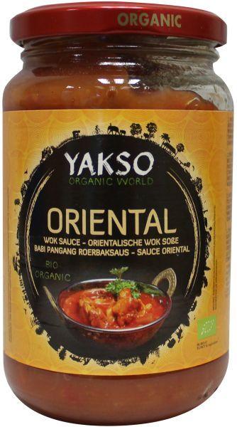 Yakso Oriental wok sauce bio in 350g jar, showcasing the natural, flavorful sauce for stir-frying and Asian cuisine.