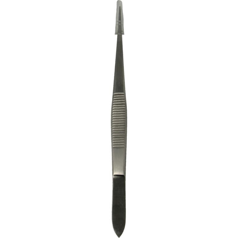 Mainit RVS splinter pincet, 10.5cm stainless steel tweezers for splinter removal, displayed on a white background.