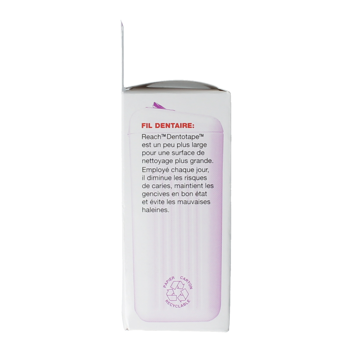 Reach Dentotape waxed dental floss 100 meters, ideal for oral hygiene and plaque removal, shown in the image.