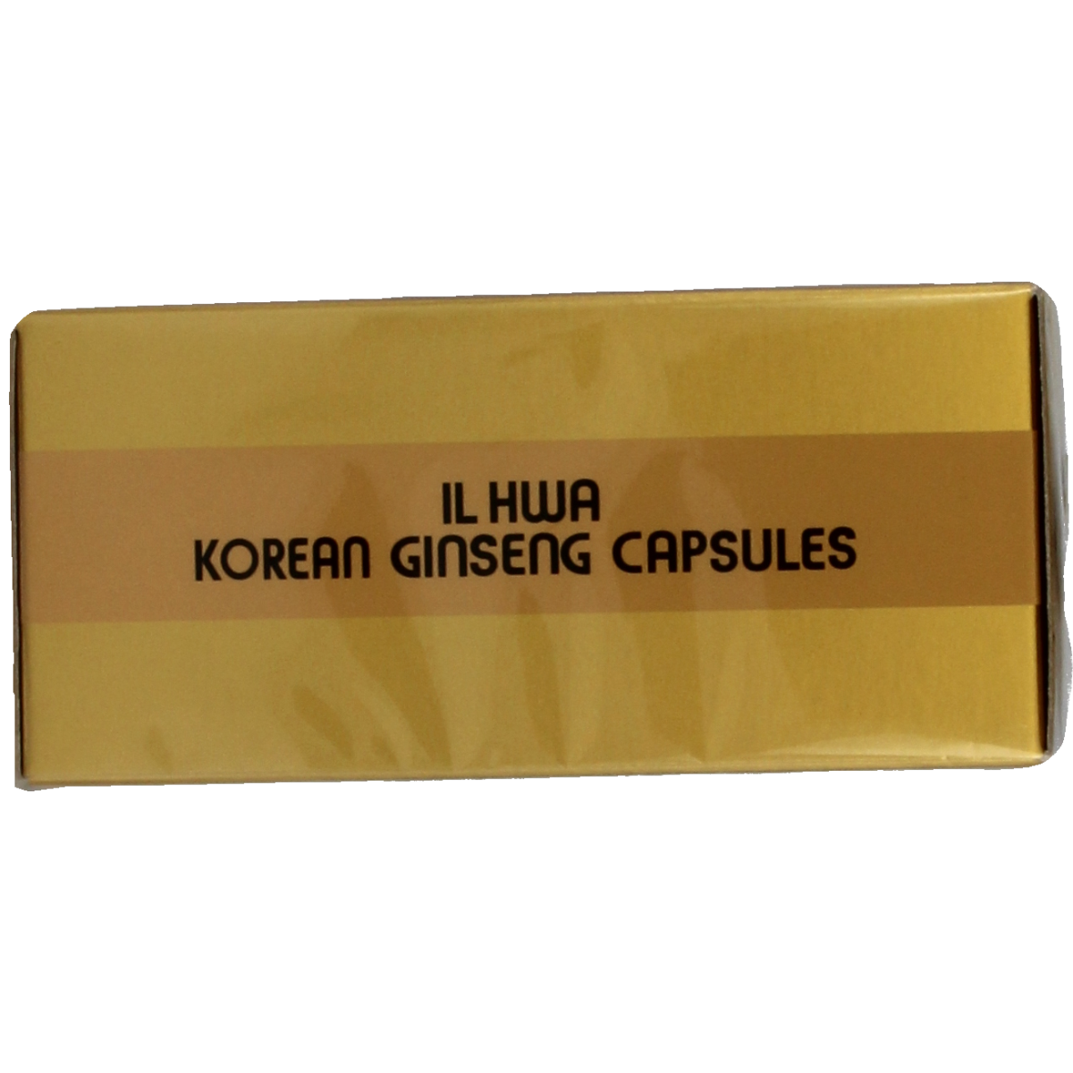 Ilhwa Korean ginseng capsules bottle with 100 capsules, herbal supplement in a clear container, featuring product label and branding