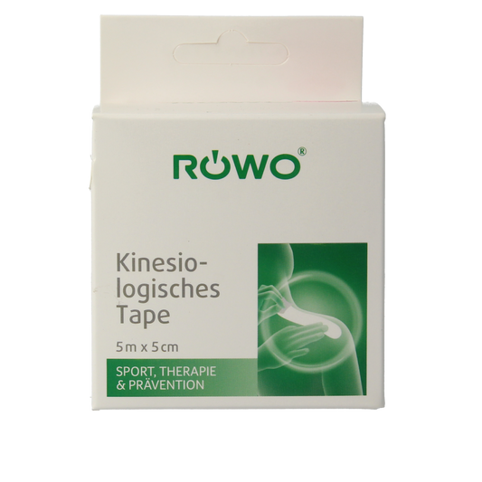 Pink Rowo Kinesiotape 5cm x 5m, flexible sports tape for muscle support and rehabilitation.