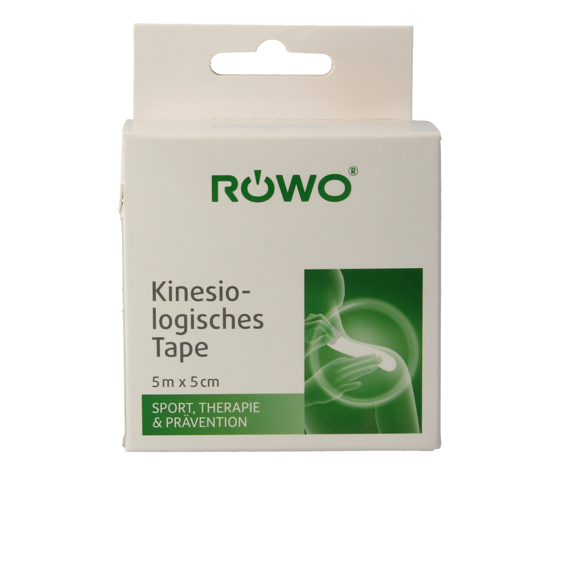 Rowo beige kinesiotape for sports, 5cm x 5m roll, flexible medical tape for muscle support and injury prevention