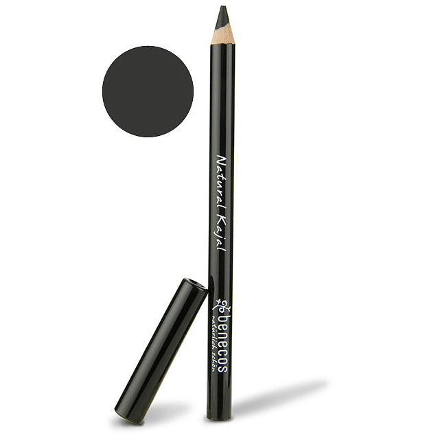 Benecos natural beauty kajal eyeliner pencil in zwart-black, displayed with the product packaging on a white background.