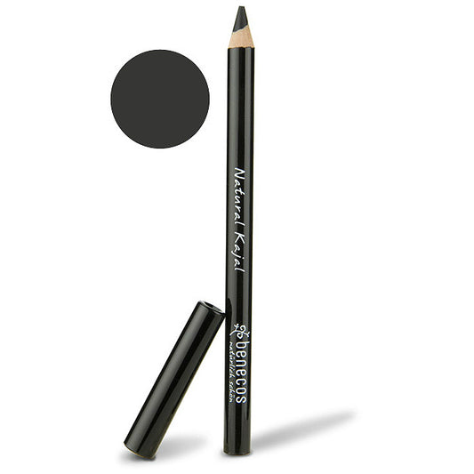 Benecos natural beauty kajal eyeliner pencil in zwart-black, displayed with the product packaging on a white background.