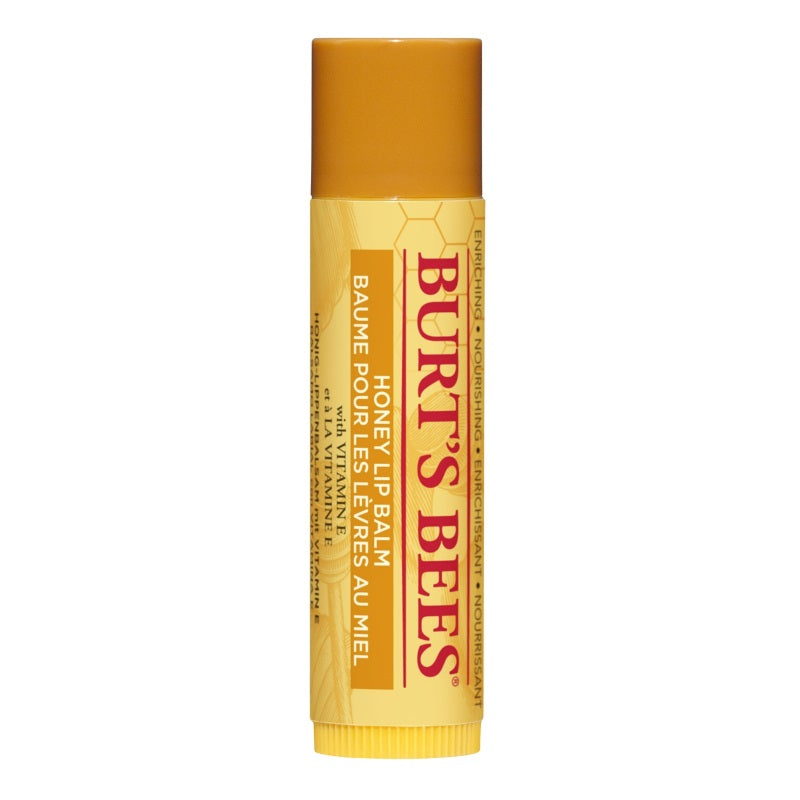 Burt's Bees honey lip balm in a 4.25 gram tube, natural lip care product with honey flavor and moisturizing properties.