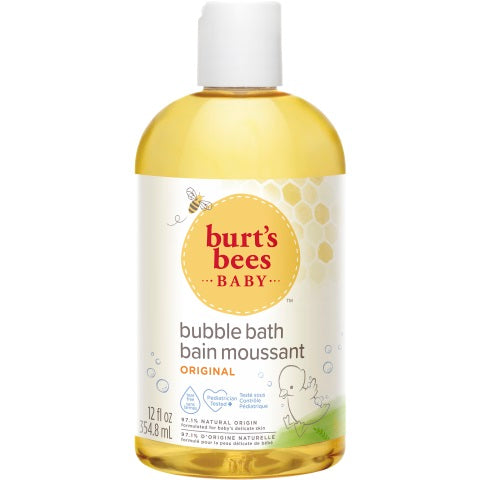 Burt's Bees Baby Bee bubble bath in a 354.8ml bottle, gentle and natural baby and toddler skincare product.