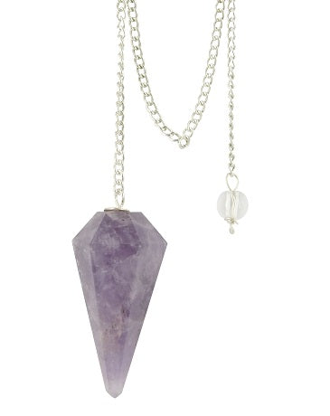 Ruben Robijn facet amethyst pendant hanger showcasing a polished purple gemstone on a silver setting.