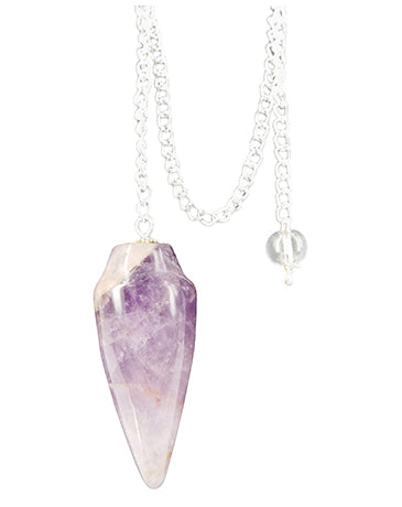 Ruben Robijn amethyst pendant hanger with a teardrop shape, showcased on a jewelry display, highlighting its elegant design.