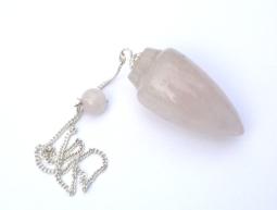 Ruben Robijn pink quartz pendant hanger with droplet shape, crafted from rose quartz, for jewelry or decorative use.