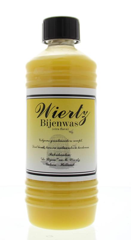 Wiertz natural yellow beeswax 500ml in a jar, used for cleaning and polishing purposes in household or craft projects.