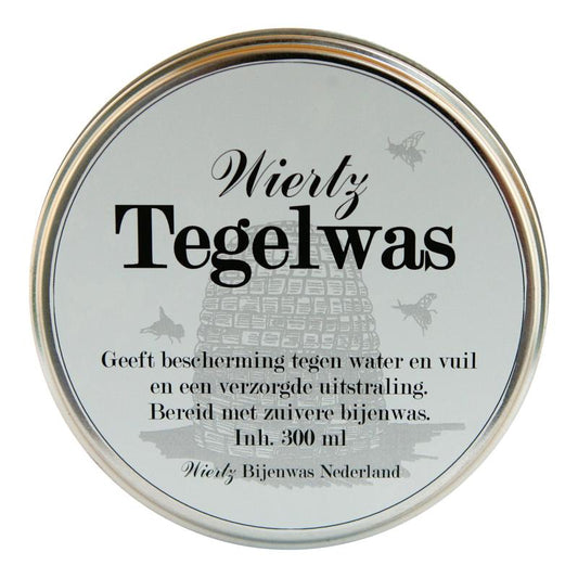Wiertz Tegelwas 250g tile cleaner in a white container, cleaning product for tiles and surfaces, brand Wiertz.