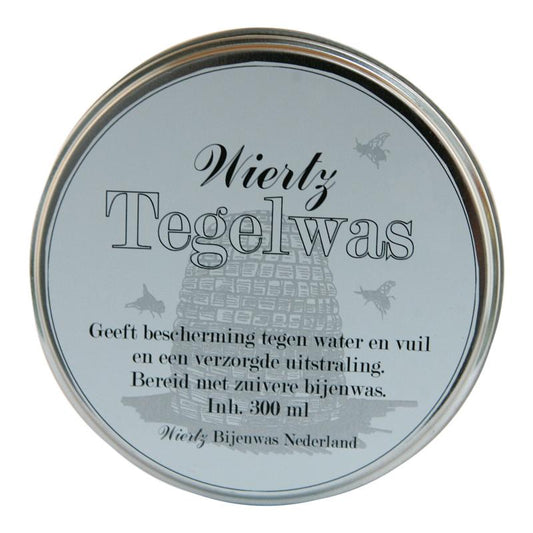 Wiertz Tegelwas wit 250g cleaning product for tiles, in a white container with a screw cap, designed for tile cleaning.