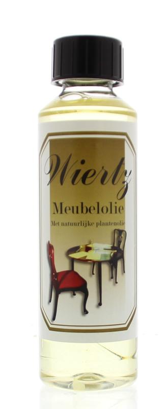 Wiertz meubelolie licht 250ml bottle, a cleaning product for wooden furniture, shown in a close-up image.