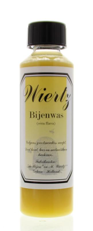 Wiertz natuurlijke bijenwas geel in 250 ml pot, geschikt voor schoonmaak en verzorging, with a smooth, shiny surface.