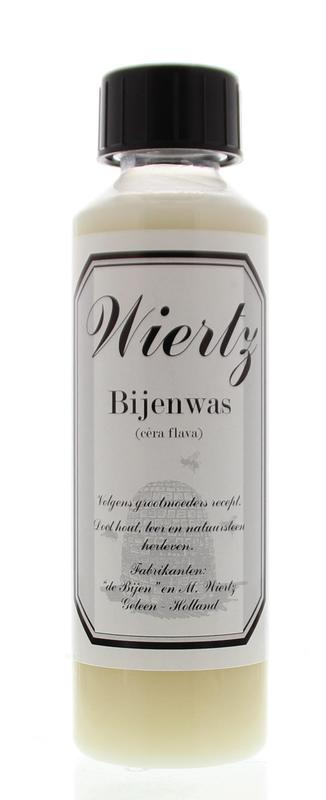 Wiertz white beeswax in 250ml jar, used for cleaning and polishing in household or craft applications.