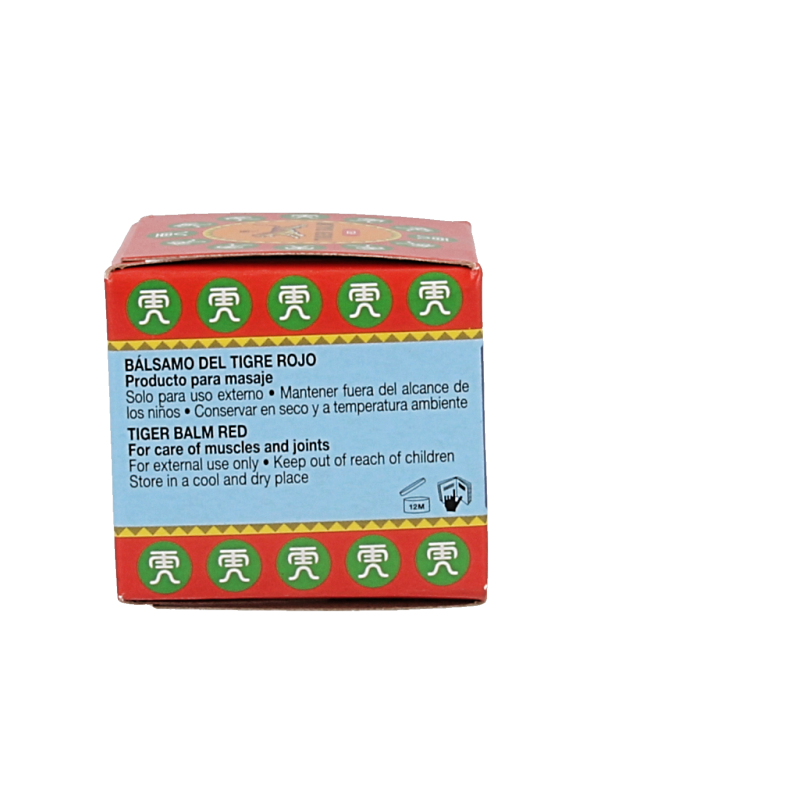 Tiger Balm Tijgerbalsem rood 19g jar, a spicy muscle and joint relief balm in a red container.