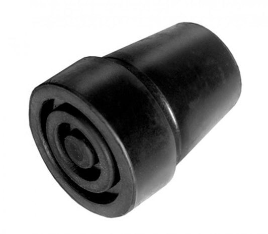 Set of two Able 2 19mm gray mobility crutch and stick caps with rubber tips, designed for stability and protection.