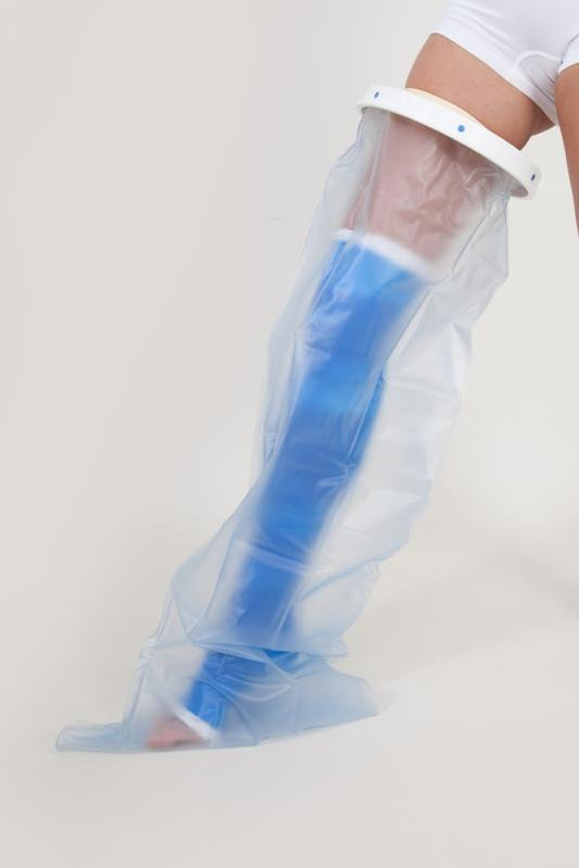 Able 2 Gipshoes heel protectors for adults, shower and bath, black silicone material, shown on a person's heel.