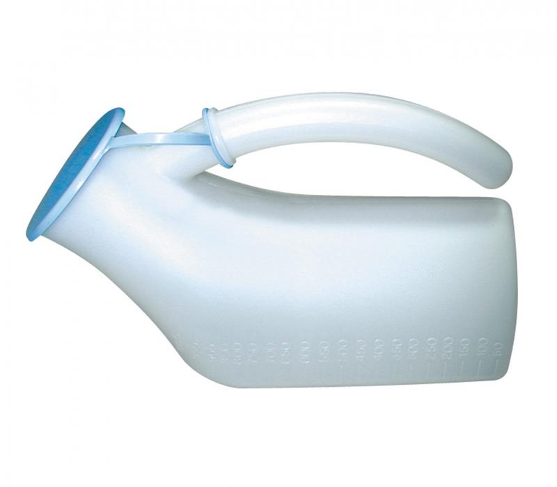 Able 2 male urine collection catheter and urinal, 1.00 piece, showing the medical device and its clear design for men.