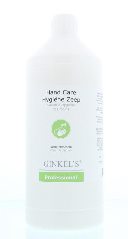 Ginkel's Handzeep extra hygiene hand care soap in 1-liter bottle, designed for thorough hand cleansing and hygiene.
