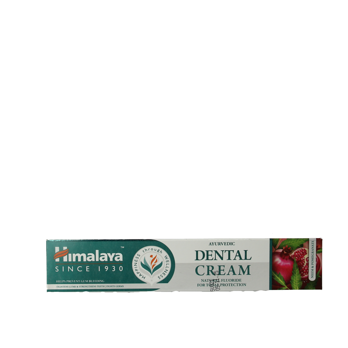 Himalaya Neem & Pomegranate Tandpasta dental cream in 100g tube, featuring natural ingredients for oral health.