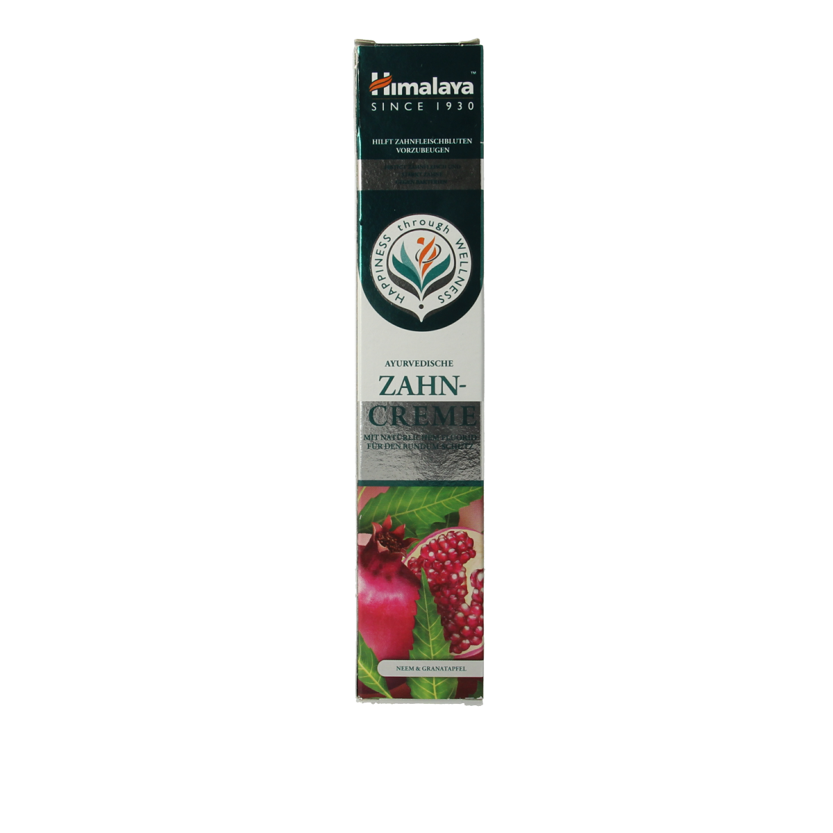 Himalaya Neem & Pomegranate Tandpasta dental cream in 100g tube, showing the packaging and brand logo.