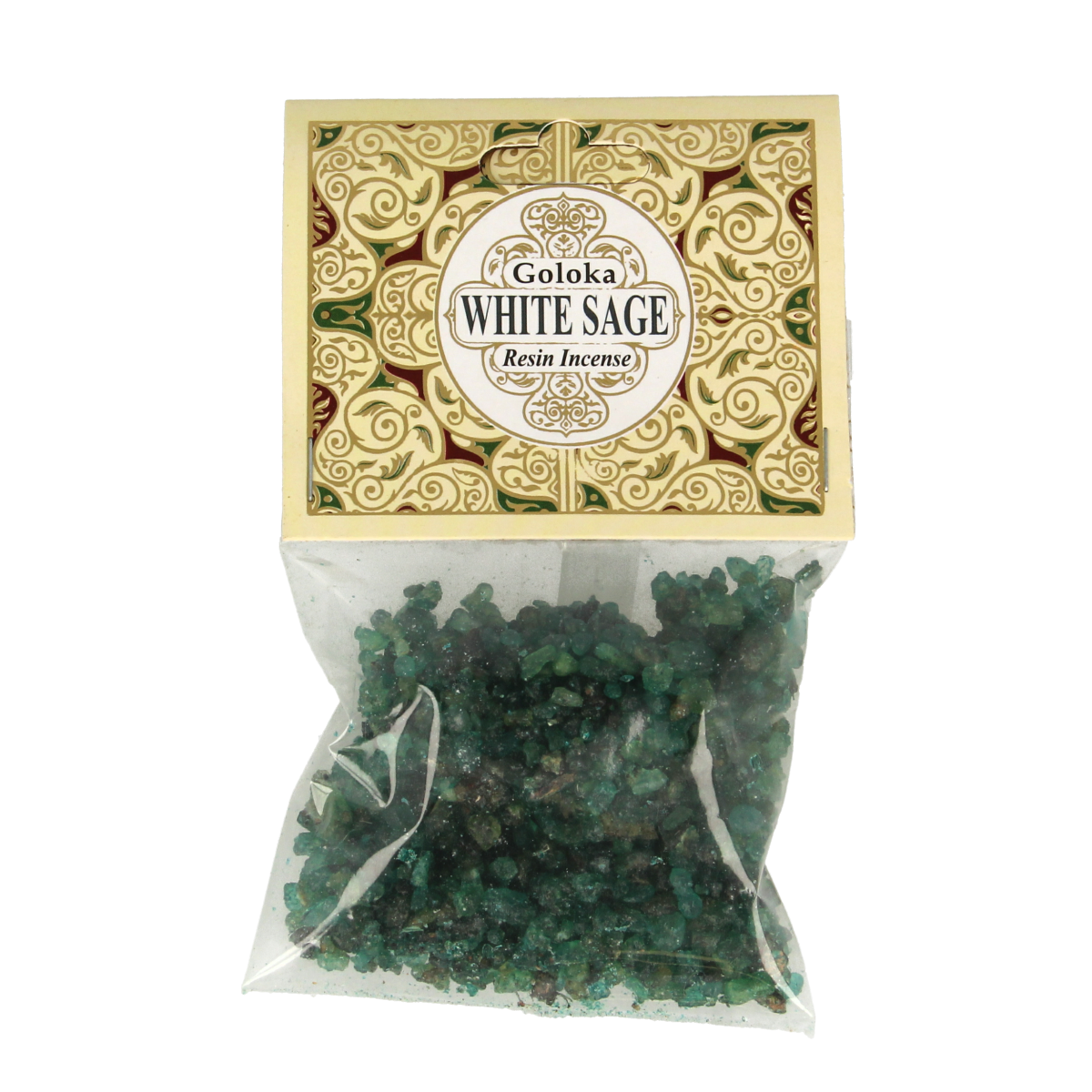 Goloka white sage resin incense sticks, 30 grams, natural Wierook for aromatherapy and spiritual rituals.