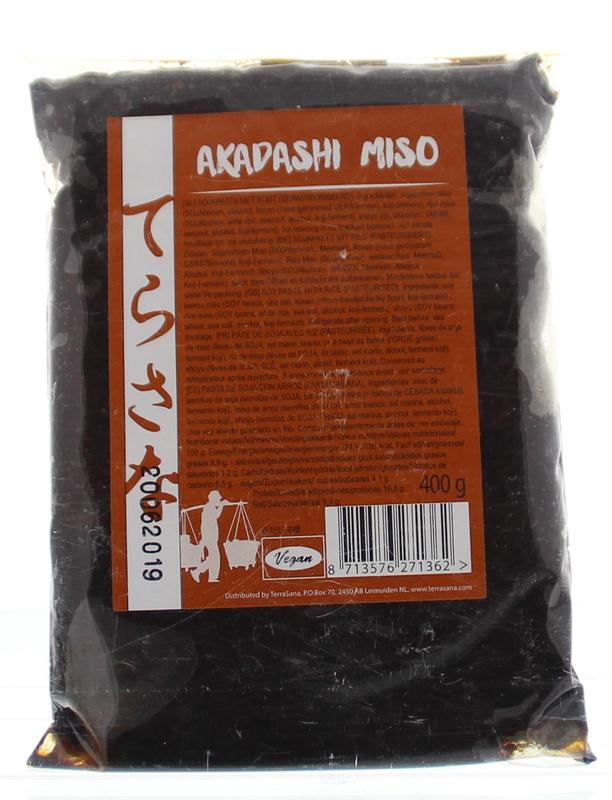 TS Import Akadashi miso paste from white rice, 400g, traditional Japanese sauce and flavoring for soups and dishes.